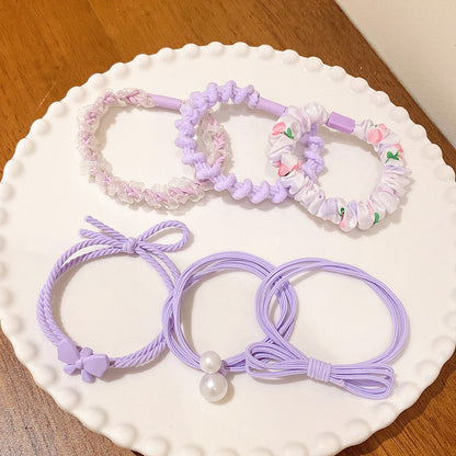 彈力繩蝴蝶結髮圈－細節特寫1｜https://igowo.tw/
