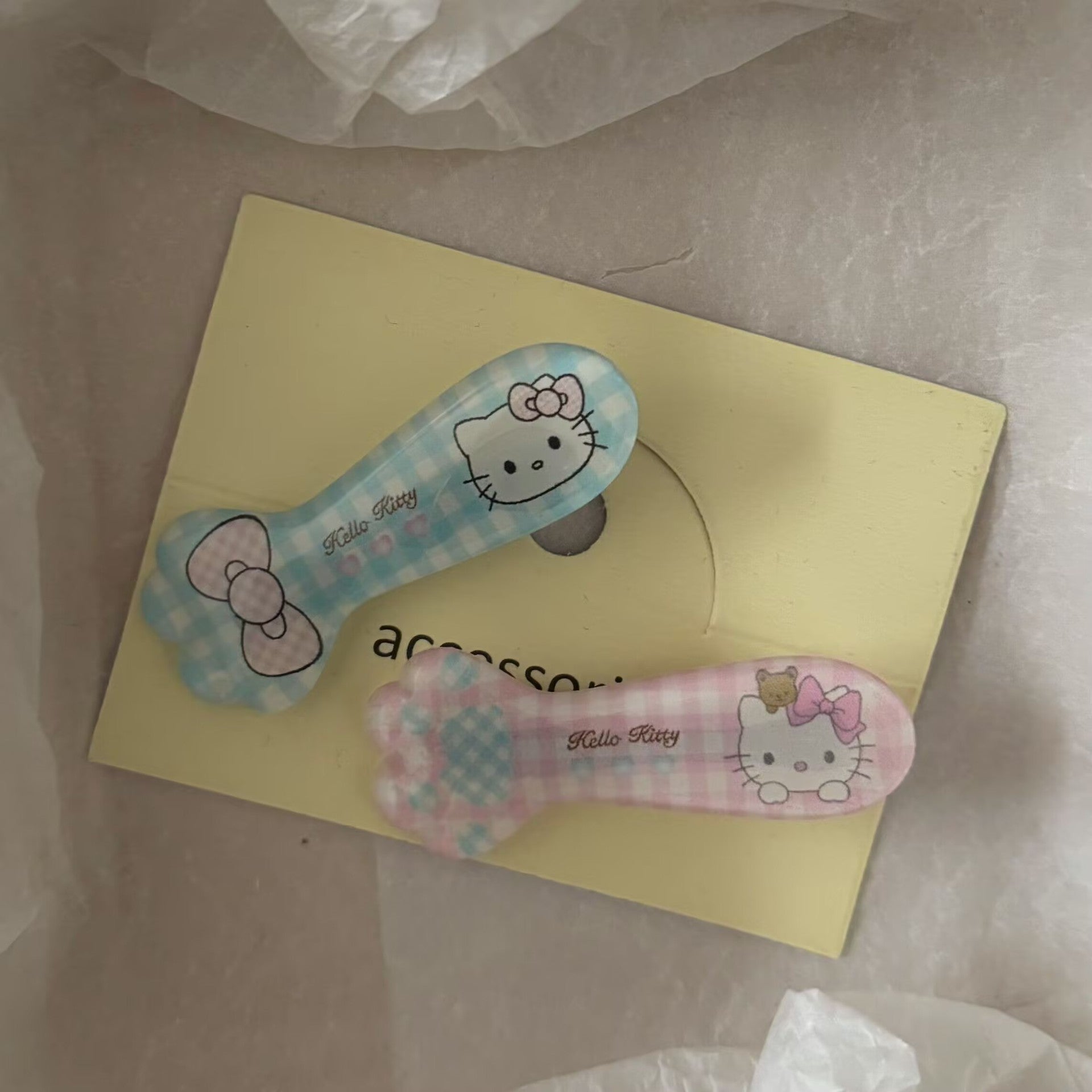 貓咪卡通髮夾－藍色貓爪髮夾款實拍｜https://igowo.tw/