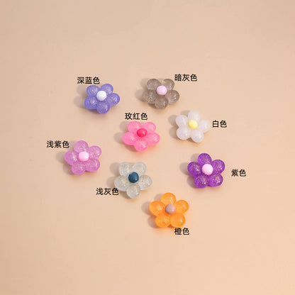 撞色樹脂花朵吊飾