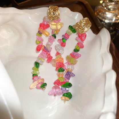 繽紛花朵流蘇耳環－細節特寫9｜https://igowo.tw/