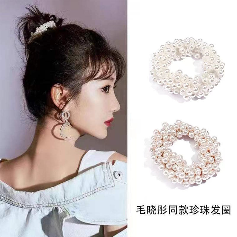 珍珠復古簡約髮圈－商品主圖｜https://igowo.tw/
