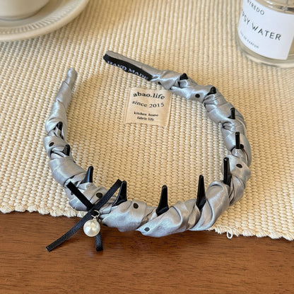 珍珠蝴蝶結纏繞髮箍