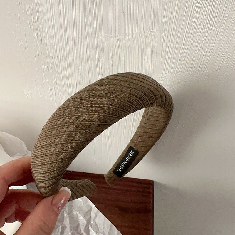 綠色布面格紋髮箍