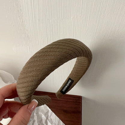 綠色布面格紋髮箍