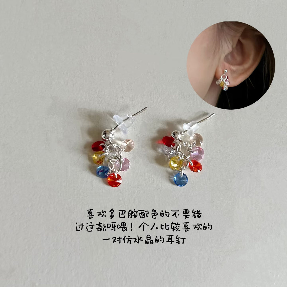 珍珠蝴蝶垂墜復古耳釘－4#銀針-銀色款細節2｜https://igowo.tw/