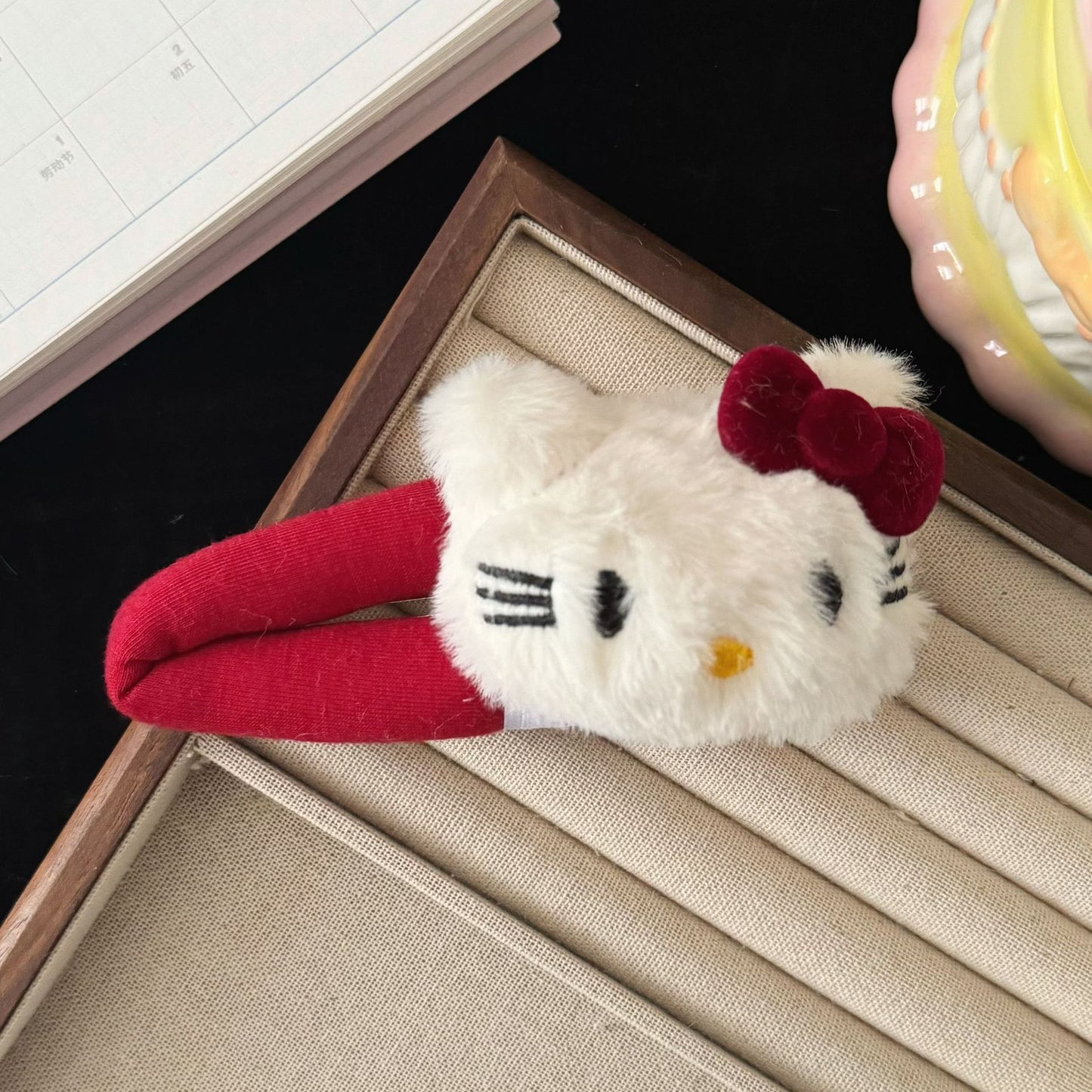 絨面貓咪髮夾