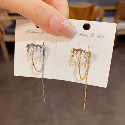 金屬流蘇簡約耳夾－商品主圖｜https://igowo.tw/