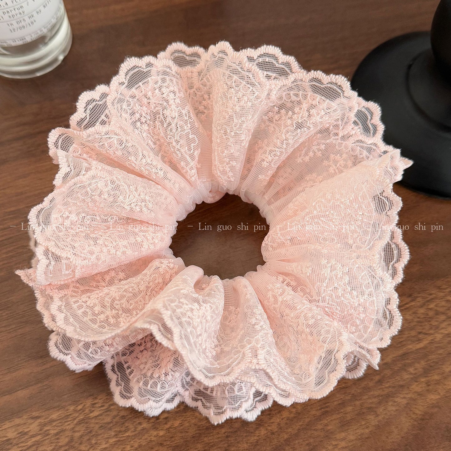 網紗大腸圈刺繡髮圈
