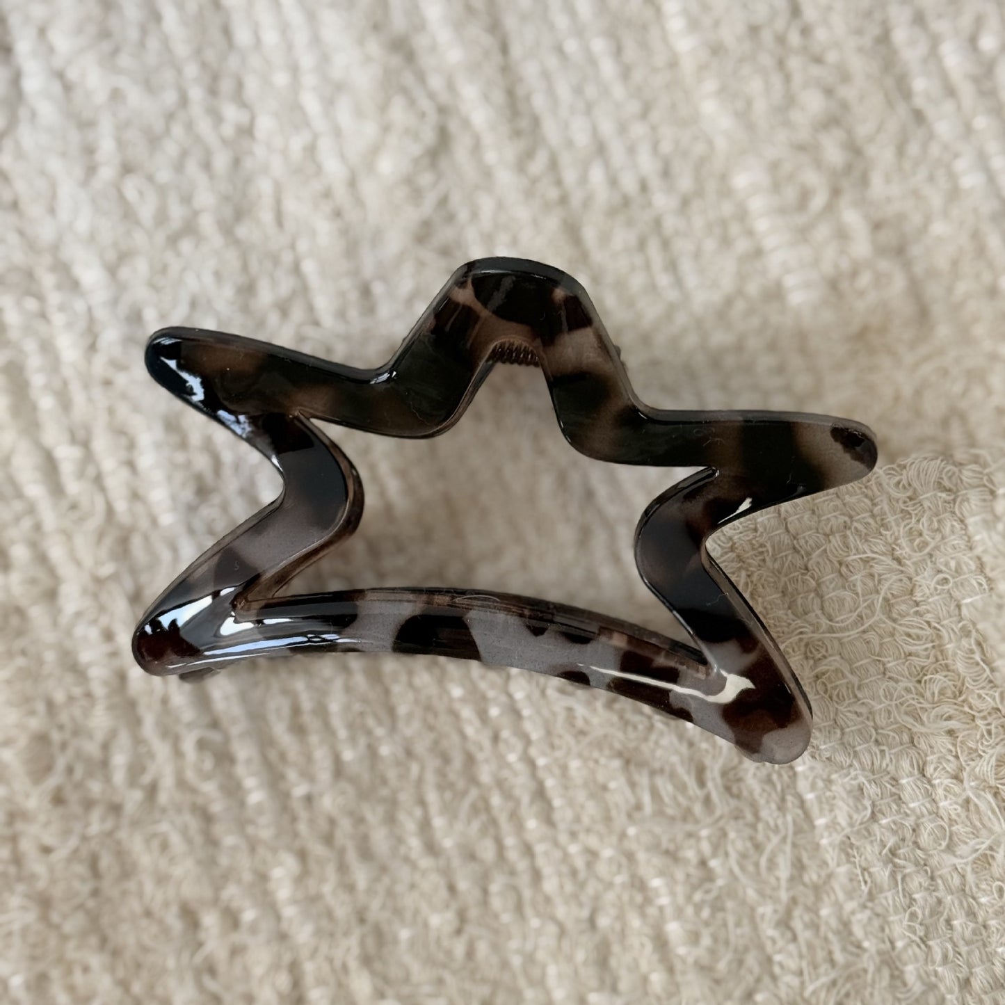 豹紋復古鯊魚夾