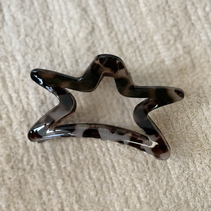 豹紋復古鯊魚夾