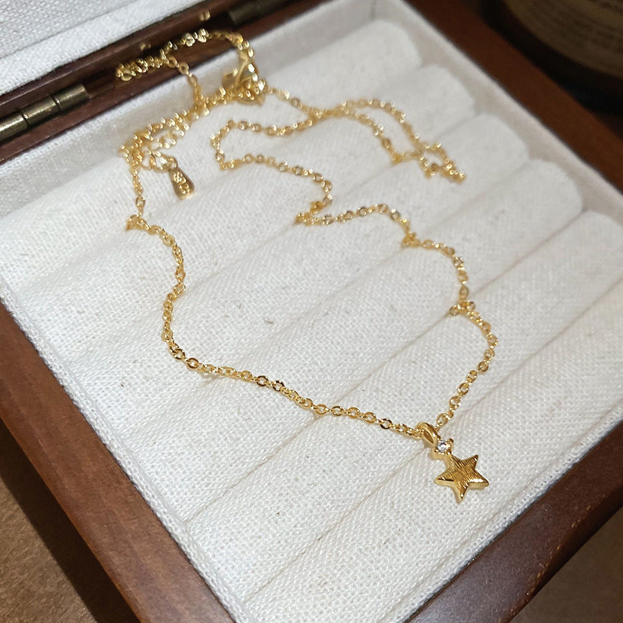 鋯石星星墜飾簡約項鍊