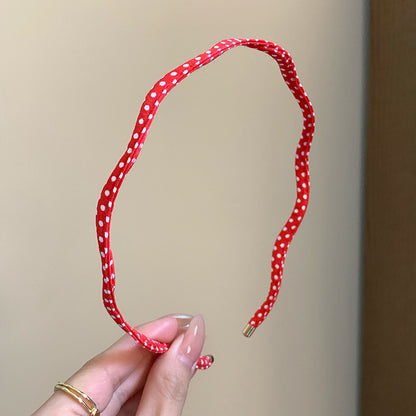 波點波浪髮箍－紅色款細節｜https://igowo.tw/