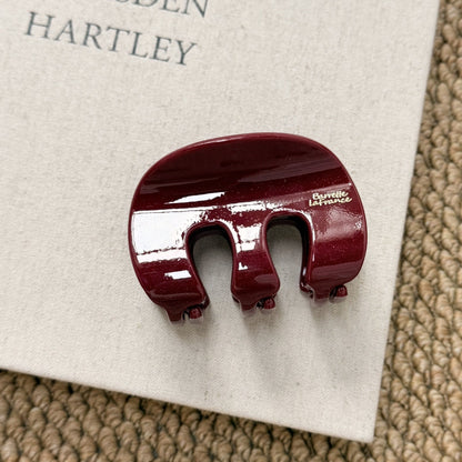 紅色字母復古鯊魚夾