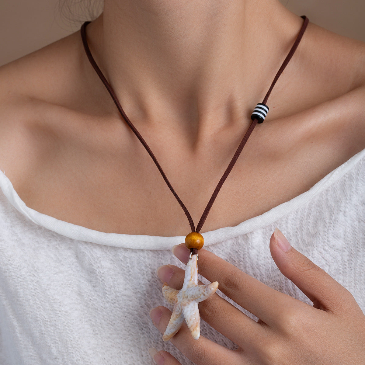 棕色海星簡約項鍊