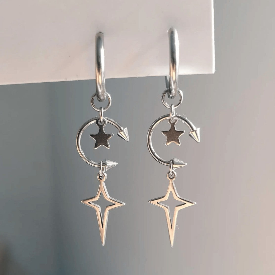 不鏽鋼星星耳環－商品主圖｜https://igowo.tw/
