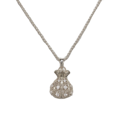 金屬福袋鑲鑽墜飾項鍊