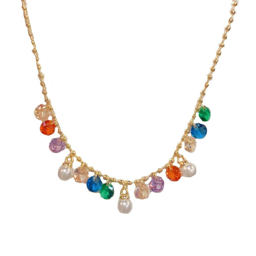 鋯石流蘇簡約項鍊－細節特寫6｜https://igowo.tw/