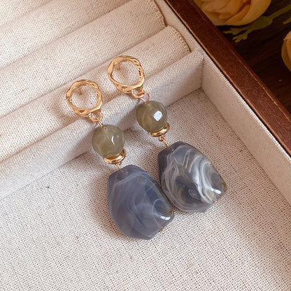 黃色樹脂花朵耳釘