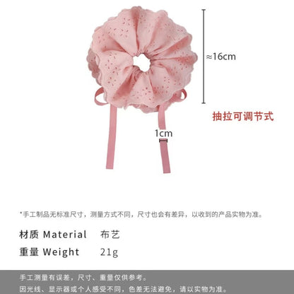 蕾絲大腸圈髮圈－淺黃款細節2｜https://igowo.tw/