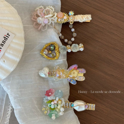 彩色鋯石花朵髮夾－商品主圖｜https://igowo.tw/