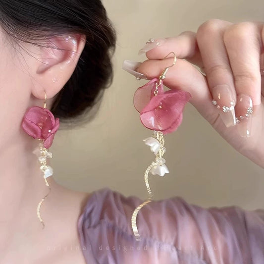 粉色花朵耳環－商品主圖｜https://igowo.tw/