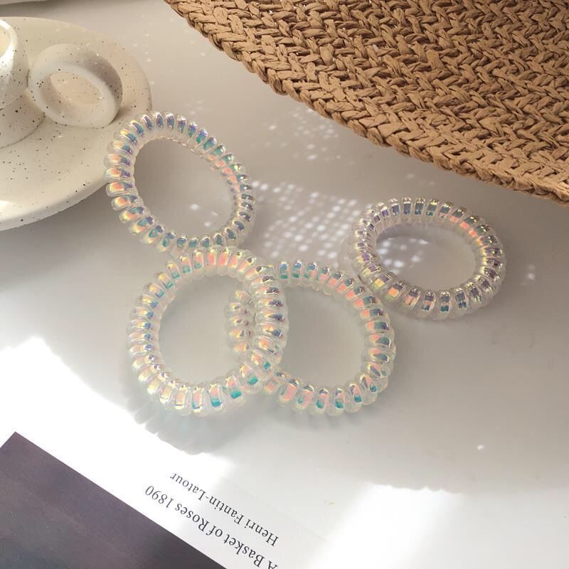透明珍珠魚尾簡約髮圈－商品主圖｜https://igowo.tw/