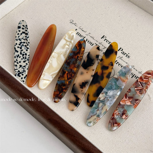 醋酸板材一字髮夾－商品主圖｜https://igowo.tw/