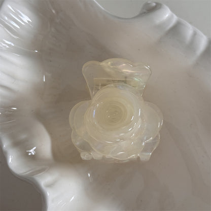 醋酸板材花朵簡約髮夾－人魚灰藍款細節｜https://igowo.tw/