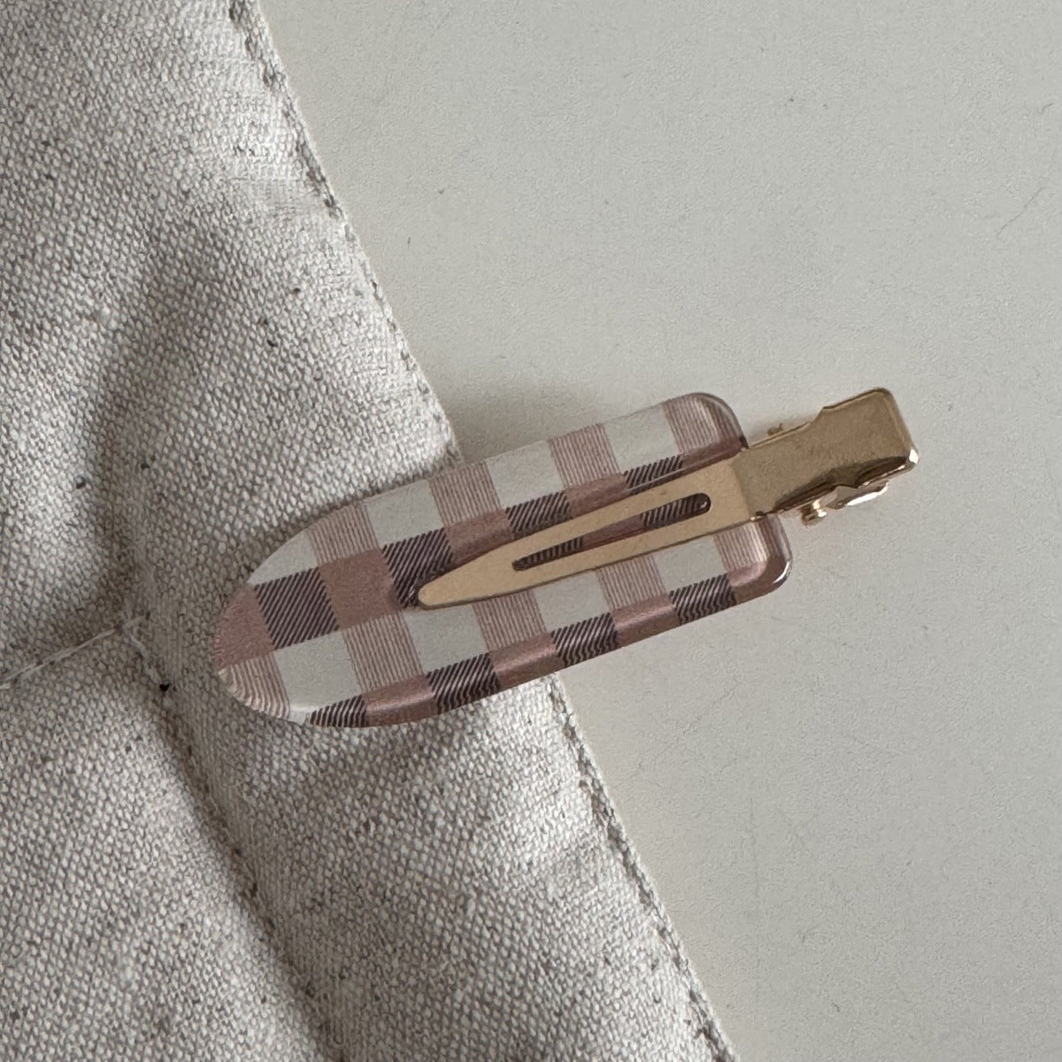 格紋復古簡約髮夾