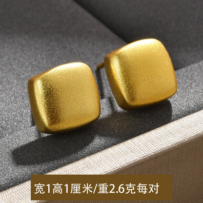 沙金扭紋復古耳釘－細節特寫4｜https://igowo.tw/
