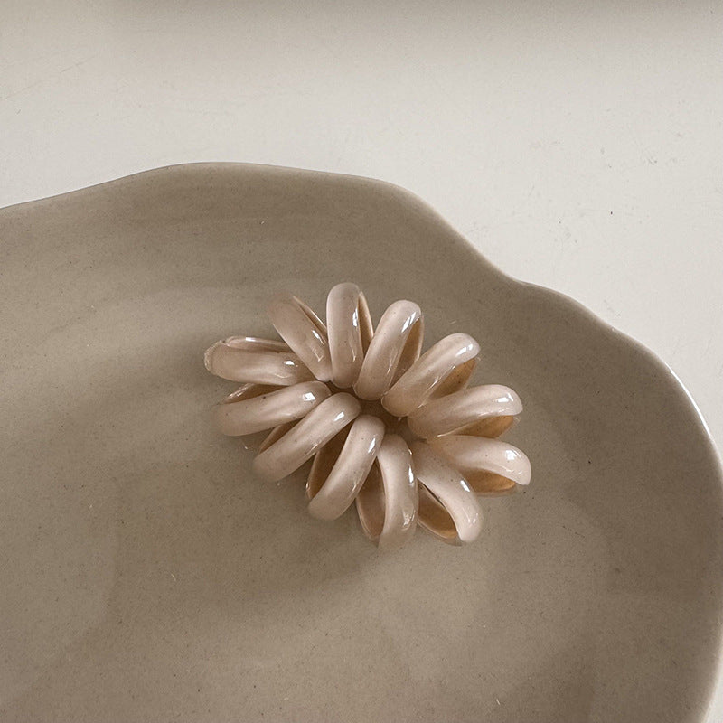 彩色簡約髮圈－淡灰款細節｜https://igowo.tw/