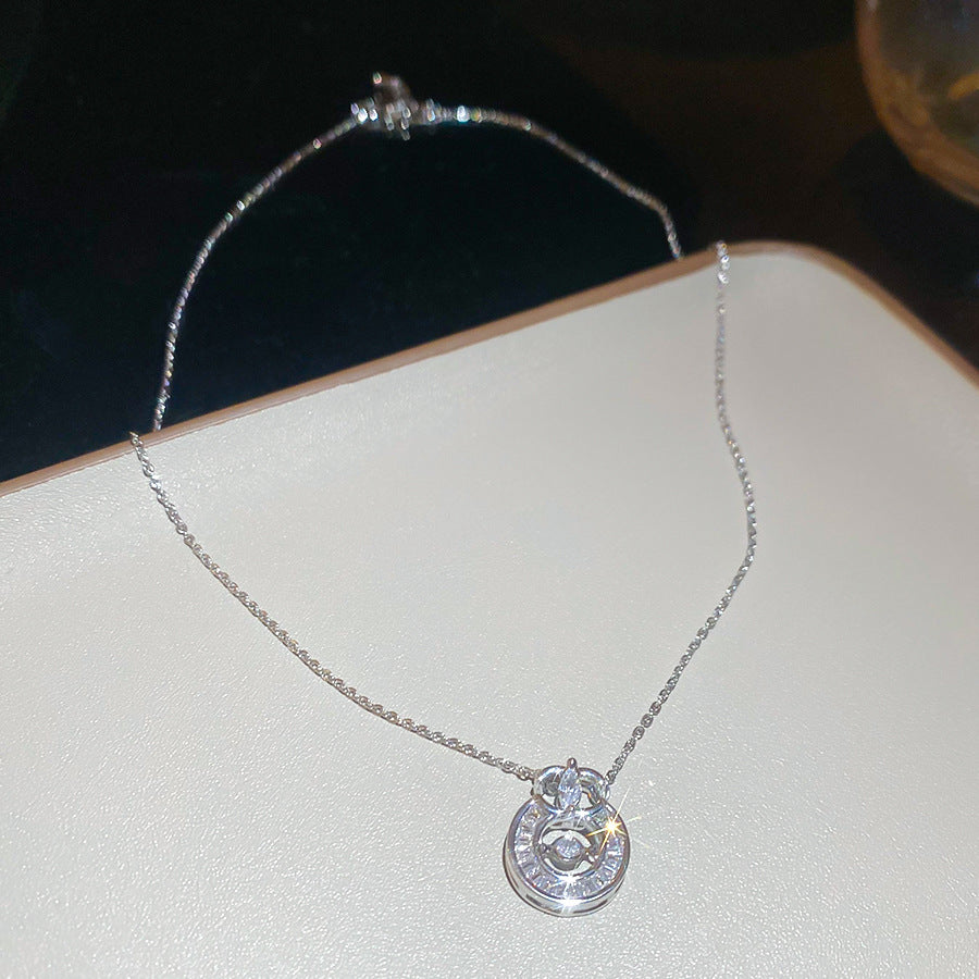 金色鋯石圓圈電鍍項鍊