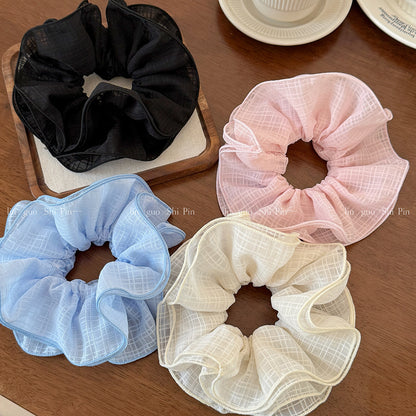 大腸圈格紋髮圈－商品主圖｜https://igowo.tw/