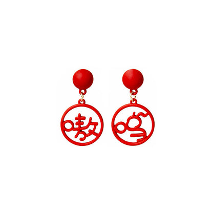 紅色珍珠銀針鑲鑽耳環－細節特寫11｜https://igowo.tw/