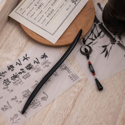 木質月亮水滴流蘇耳環－2/耳環款實拍｜https://igowo.tw/