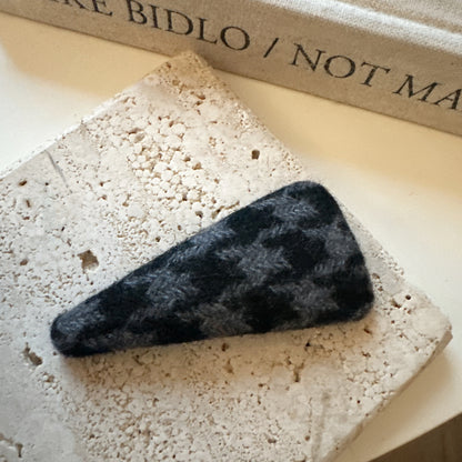 針織格紋復古髮夾