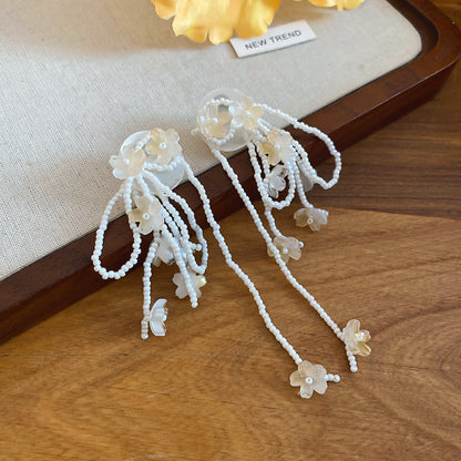 繽紛花朵圓形編織耳釘－18#銀針-彩色款細節｜https://igowo.tw/