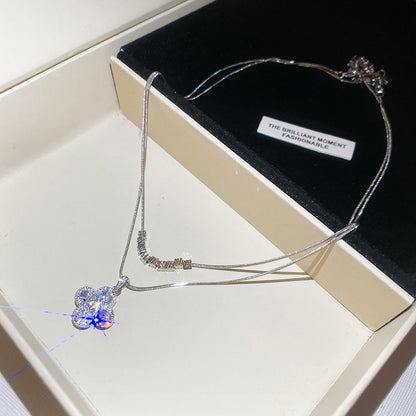 金色鋯石花朵電鍍項鍊