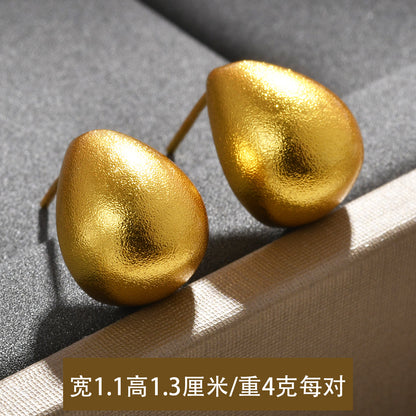 沙金扭紋復古耳釘－細節特寫12｜https://igowo.tw/