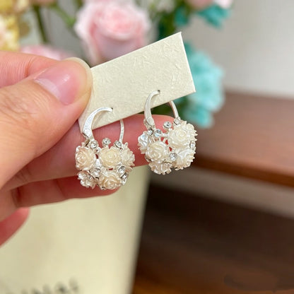 耳畔生花~銀針花朵系列耳釘清新甜美度假風耳環設計感小眾耳飾女