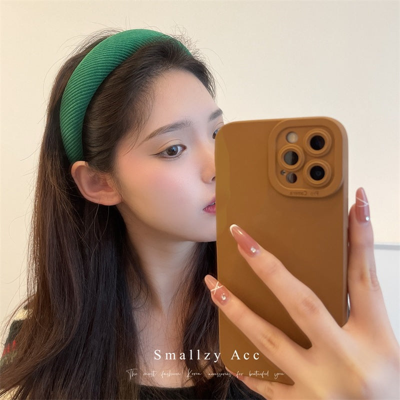布面復古簡約髮箍－綠色款細節｜https://igowo.tw/