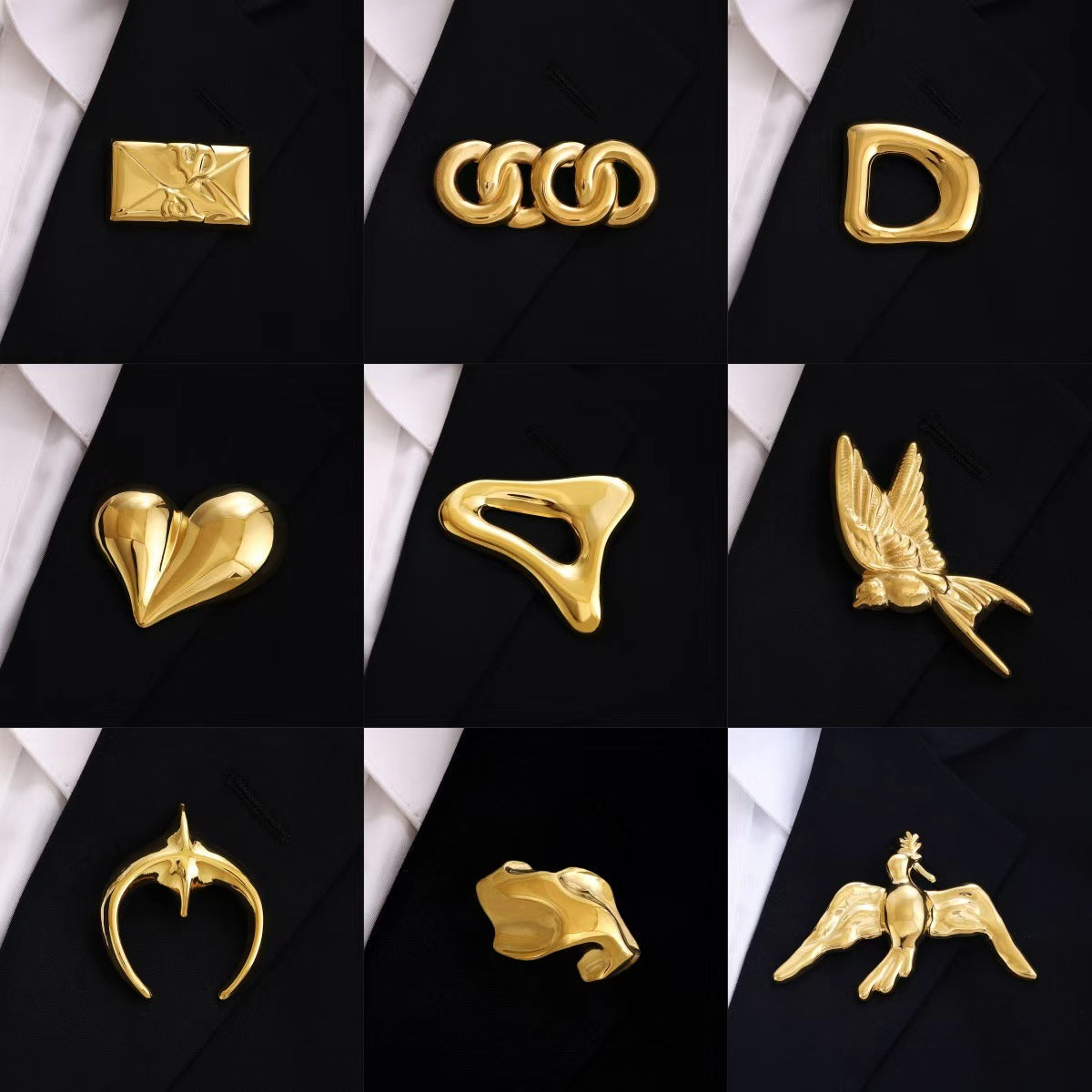 橢圓不規則簡約胸針－商品主圖｜https://igowo.tw/