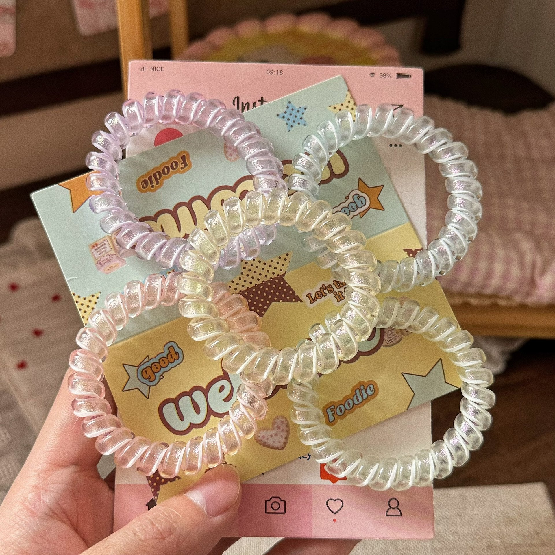 繽紛格紋髮圈－商品主圖｜https://igowo.tw/