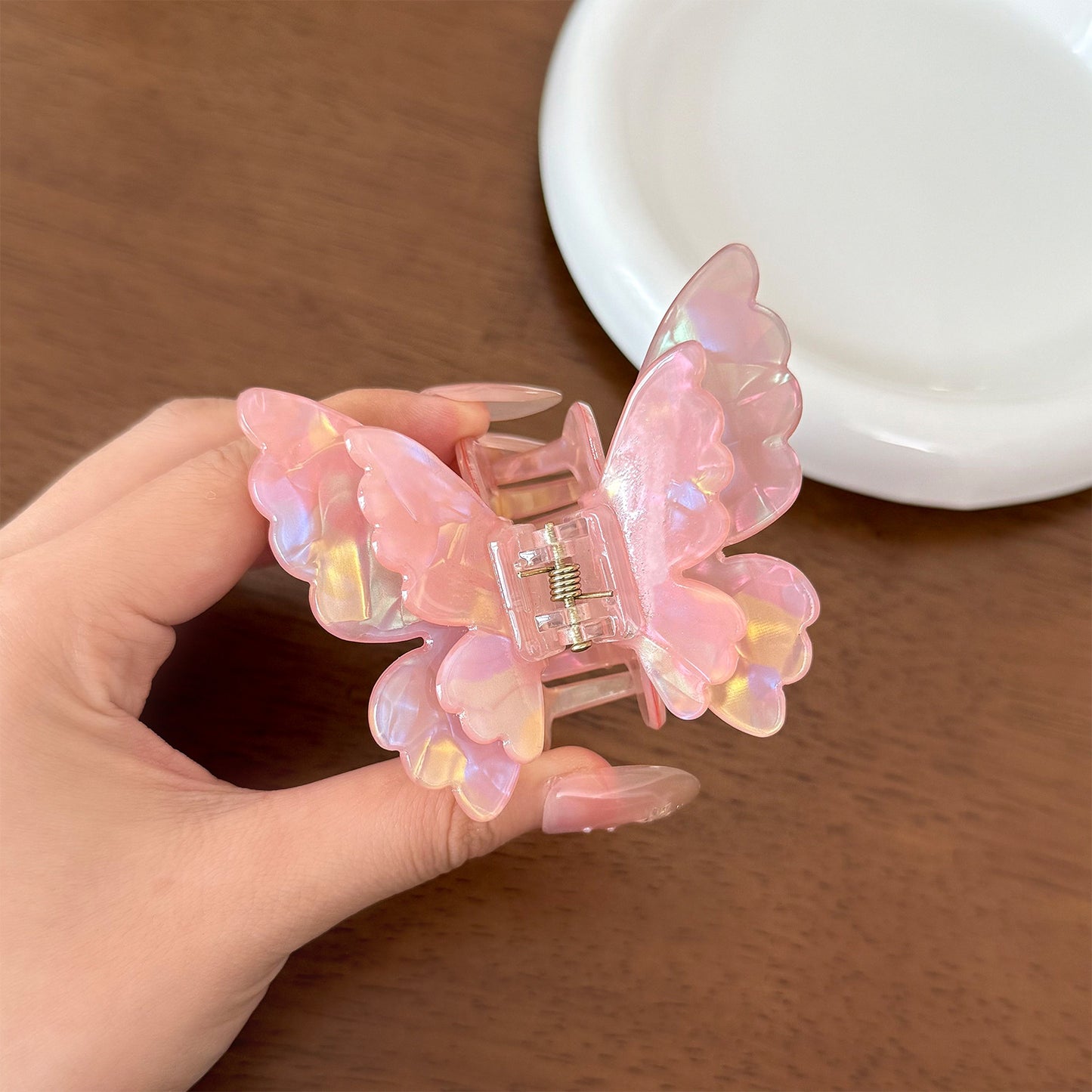 醋酸板材蝴蝶雙層髮夾