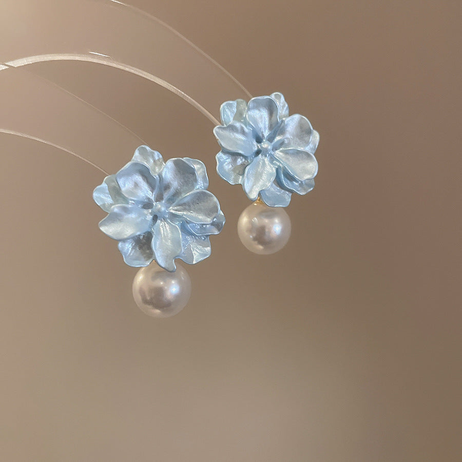 珍珠花朵流蘇耳環－細節特寫8｜https://igowo.tw/