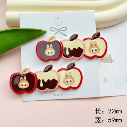 紅色蘋果小狗復古髮夾