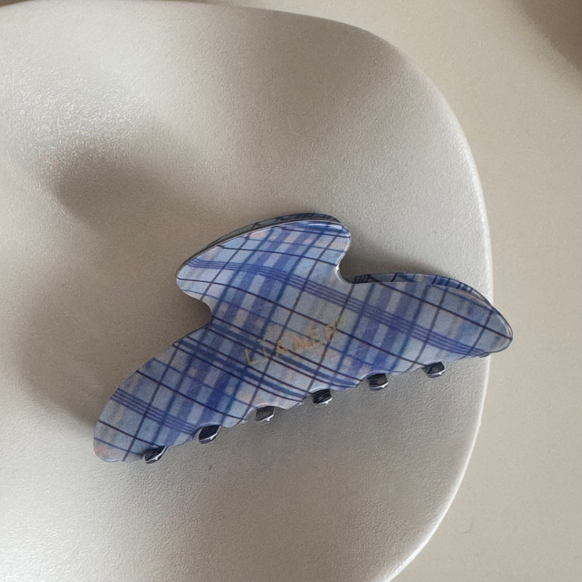格紋簡約鯊魚夾