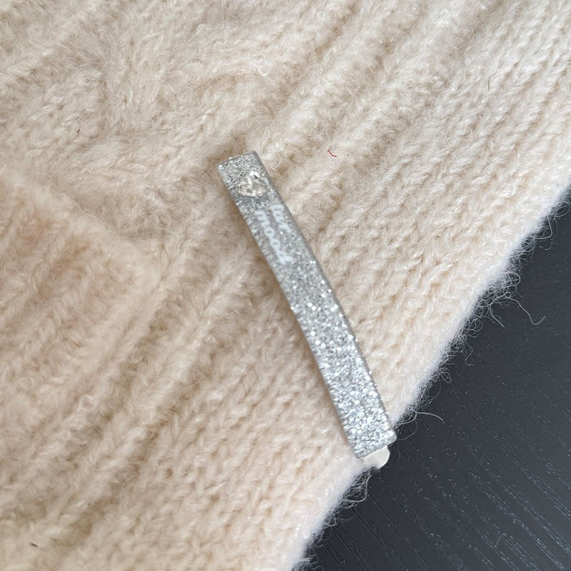 鋯石愛心格紋髮夾