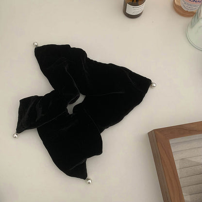 珍珠蝴蝶結復古髮圈