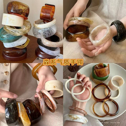 歐美不規則暈染波浪寬面手鐲簡約時尚百搭通勤手環小眾高級感手飾